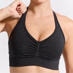 BuffBunny Halter Seamless Sports Bra “Charcoal”